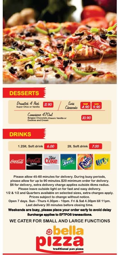 Bella Pizza Menu 2-6 Website and Online Ordering by Order Eats Point of Sale by FrabPOS